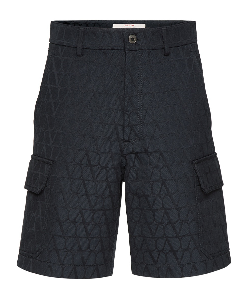 Valentino Garavani Toile Iconographe Shorts Men In Black