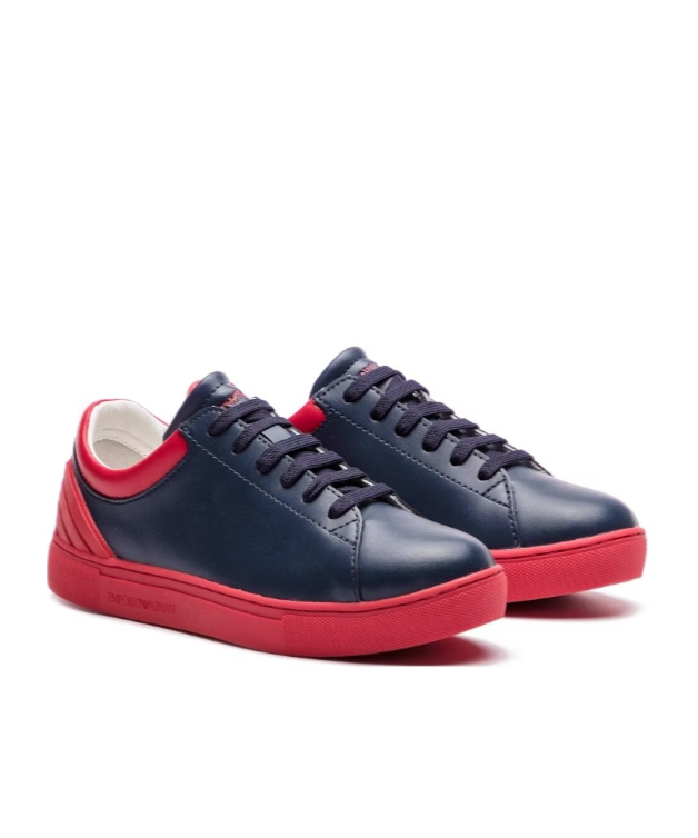 Emporio Armani Lace-up Low-top Sneakers In Black