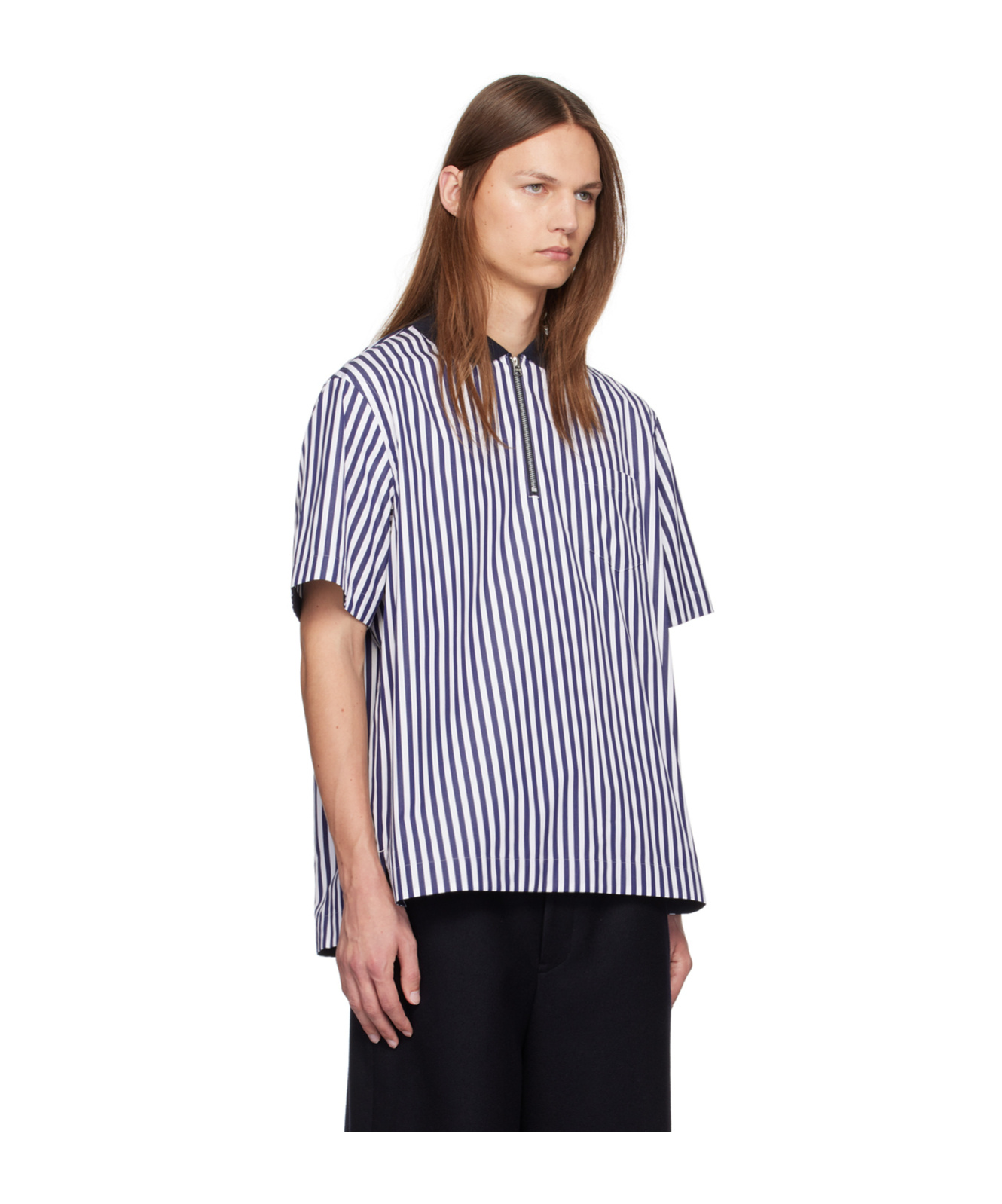 Shop Sacai Poplin Cotton Shirt In Multicolor