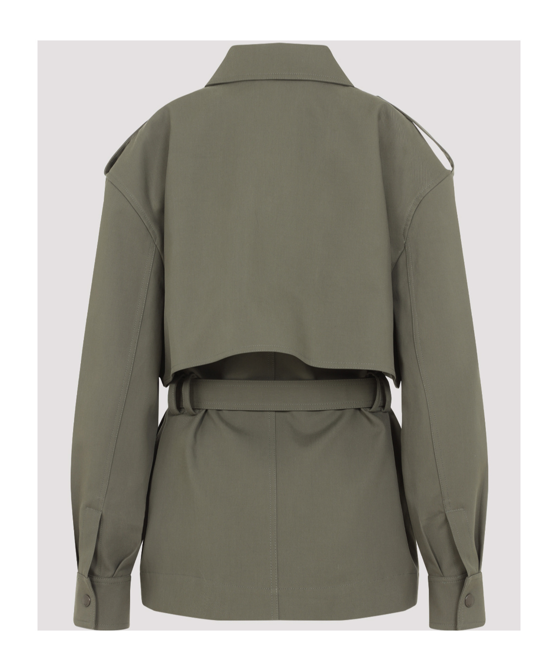 Saint Laurent Utility Cotton Jacket With Flap Pockets In Green