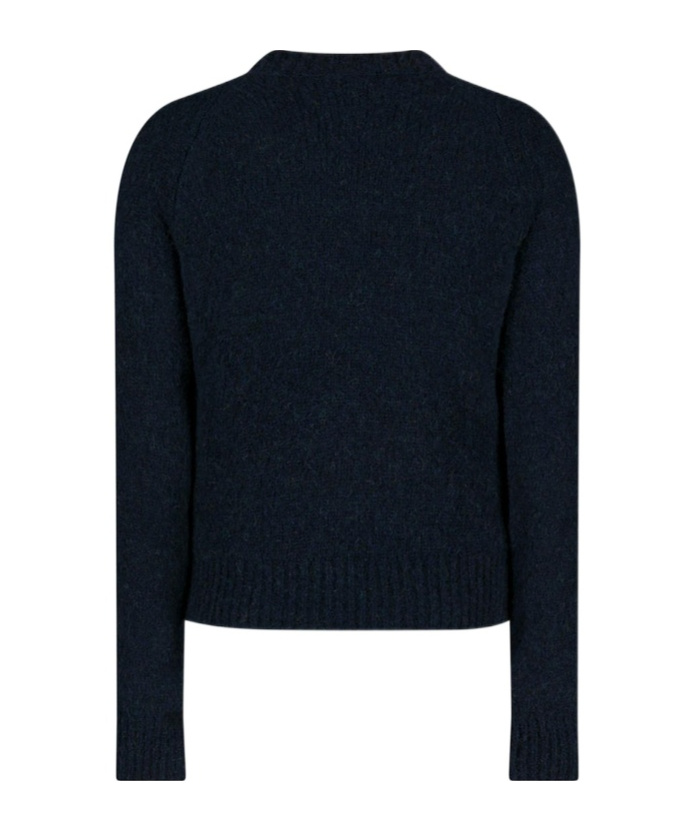 Dries Van Noten Long-sleeved Knitted Sweater In Blue