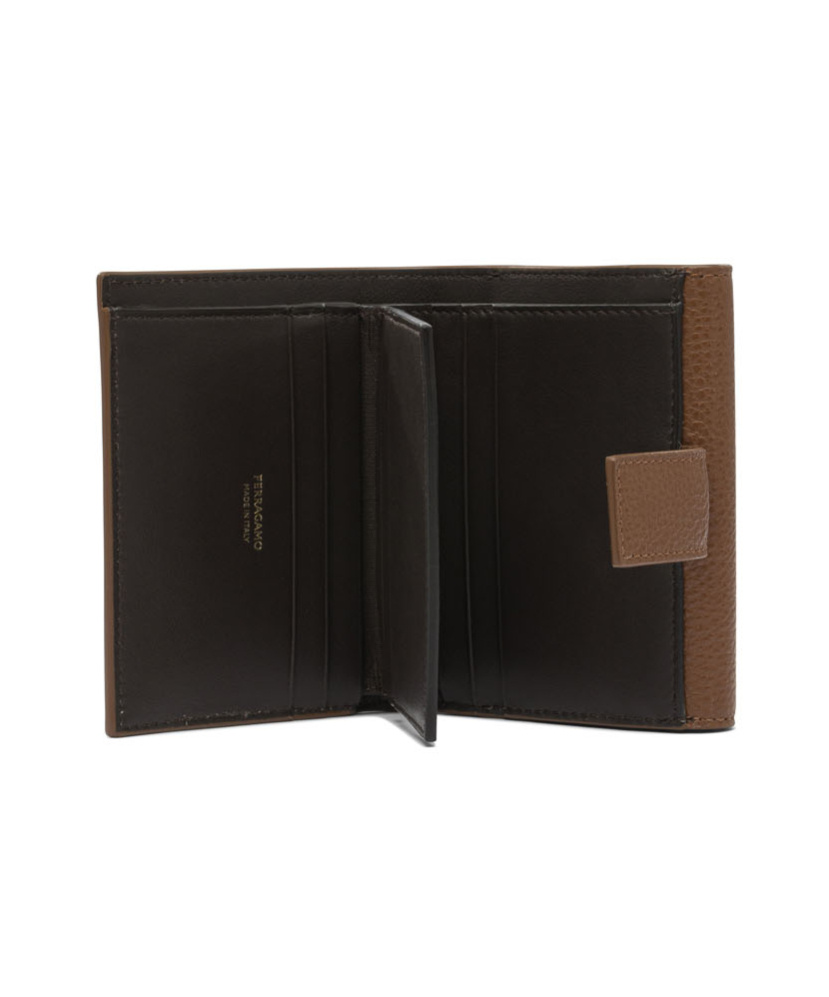 Ferragamo Compact Leather Wallets And Cardholders In Brown