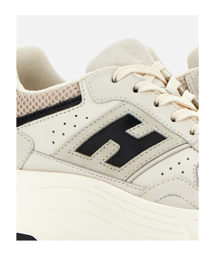 Hogan H669 Lace-up Leather Shoes In White