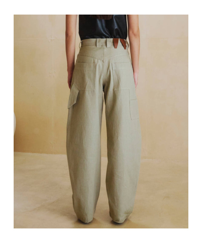 Darkpark Audrey Pants In Beige Cotton In Nude