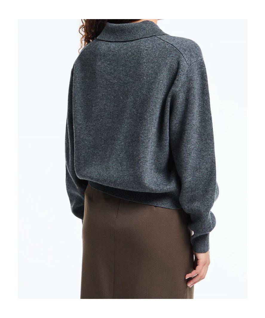 Dunst Long-sleeved Button-detailed Sweater In Gray