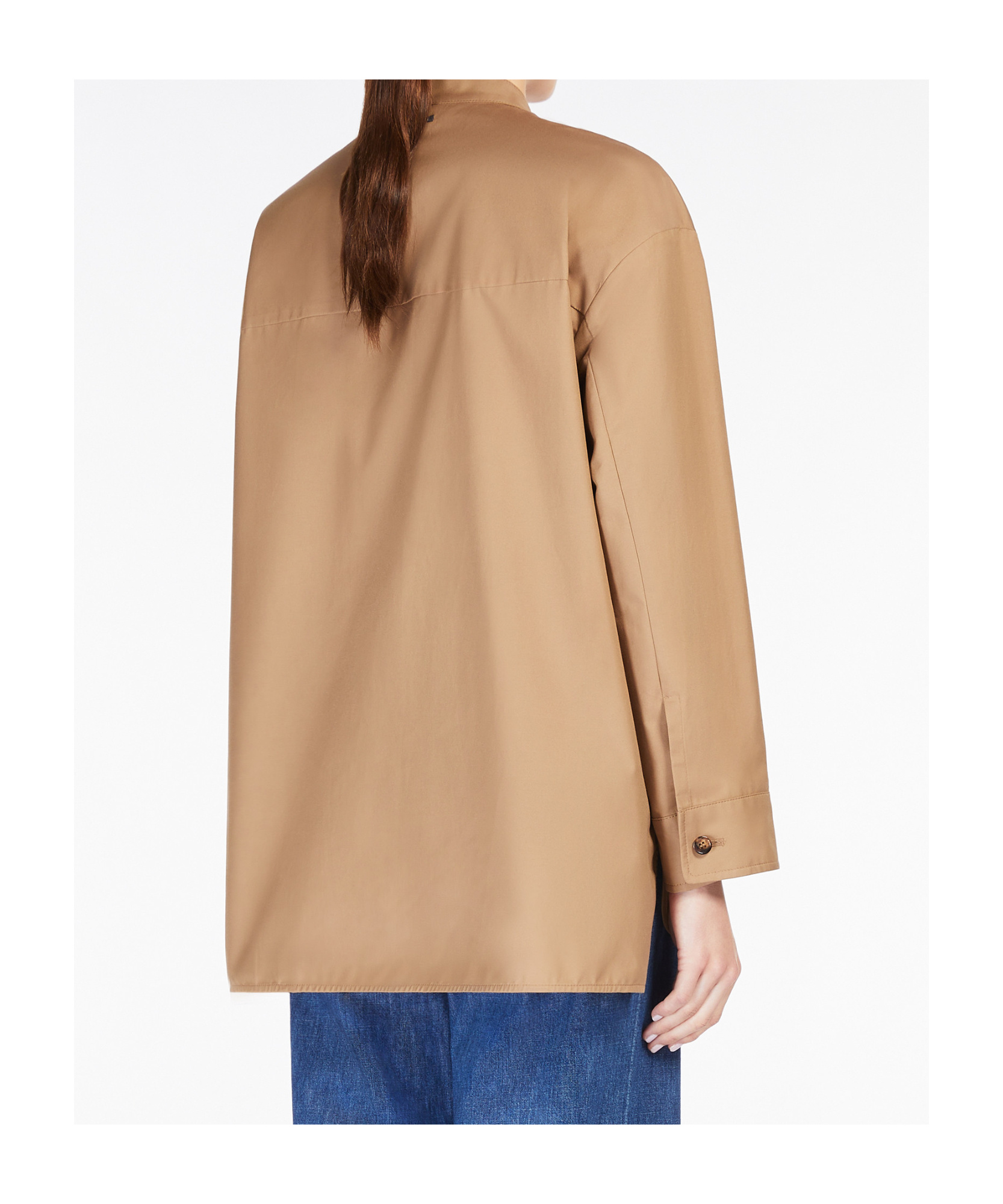 MAX MARA WATER-REPELLENT TWILL MANDARIN-NECK JACKET