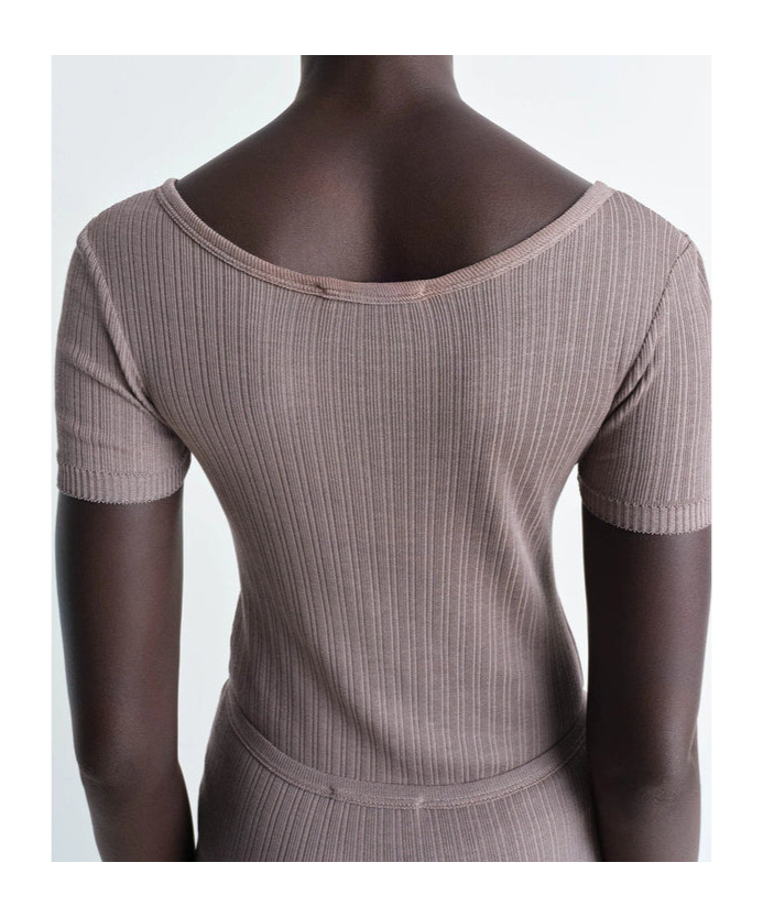 Lemaire Buttoned Rib Body In Mist Purple-red