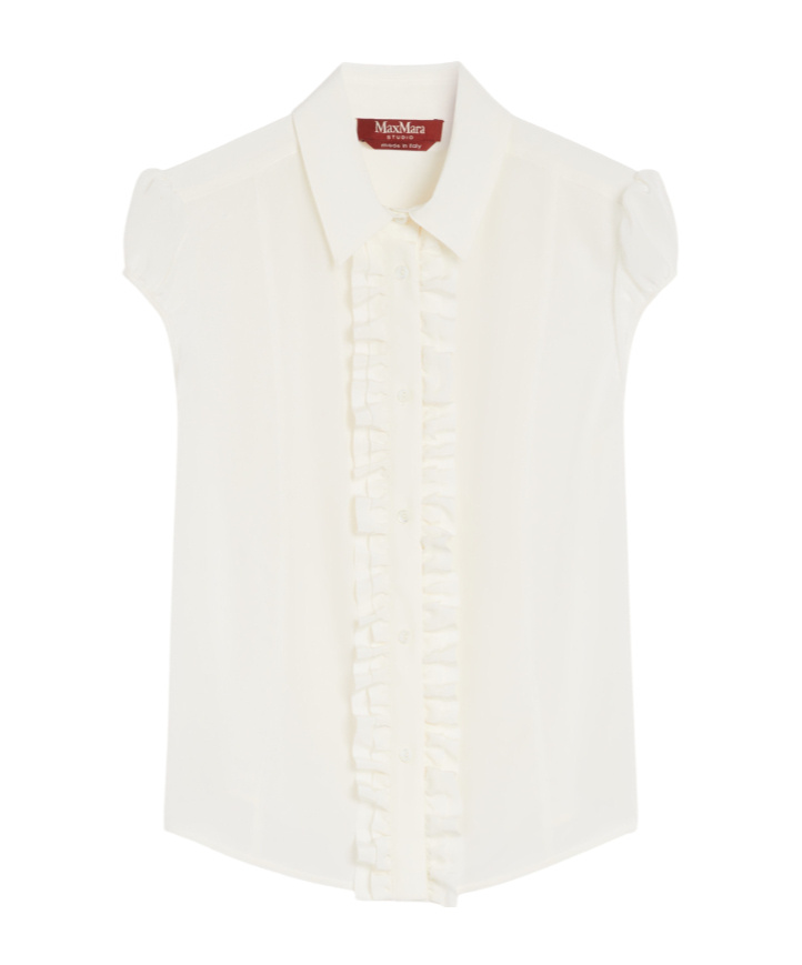 Max Mara Washed Silk Shirt In White