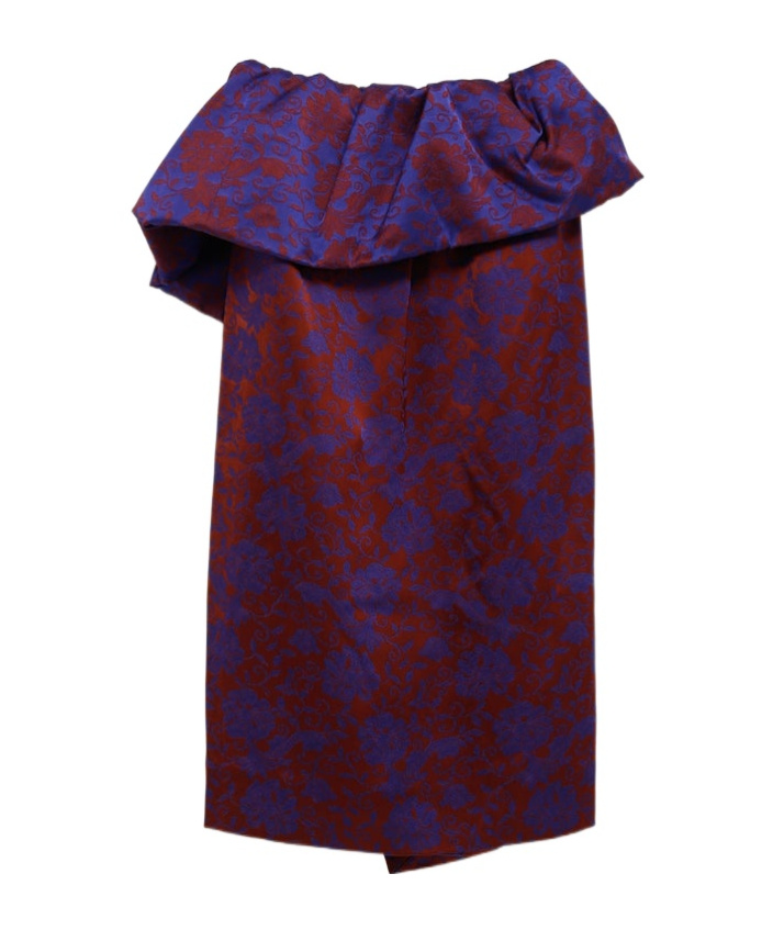 Dries Van Noten Santi Archive Floral Jacquard Satin Peplum Skirt In Multicolor