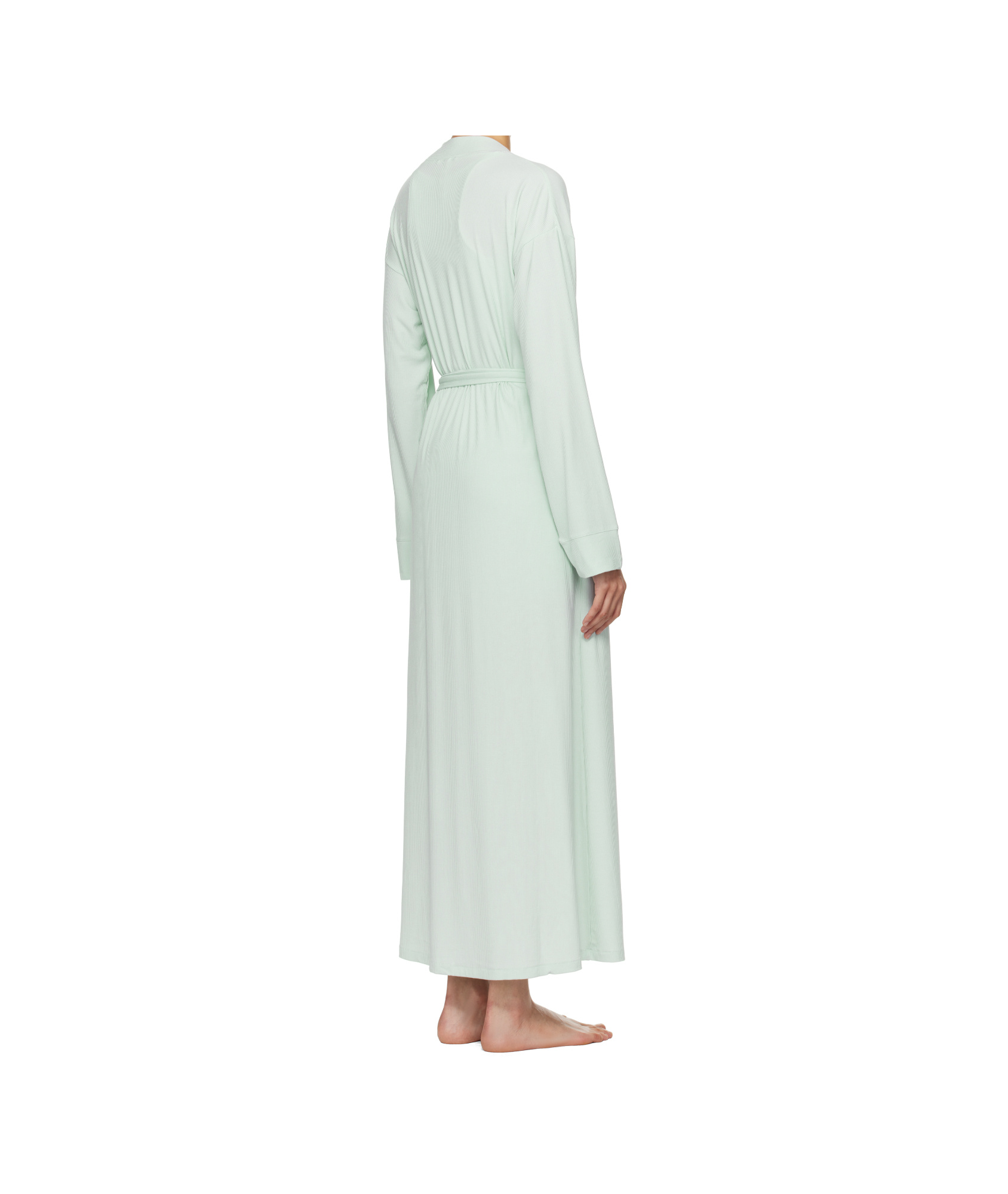 Skims Soft Lounge Long Robe In Blue