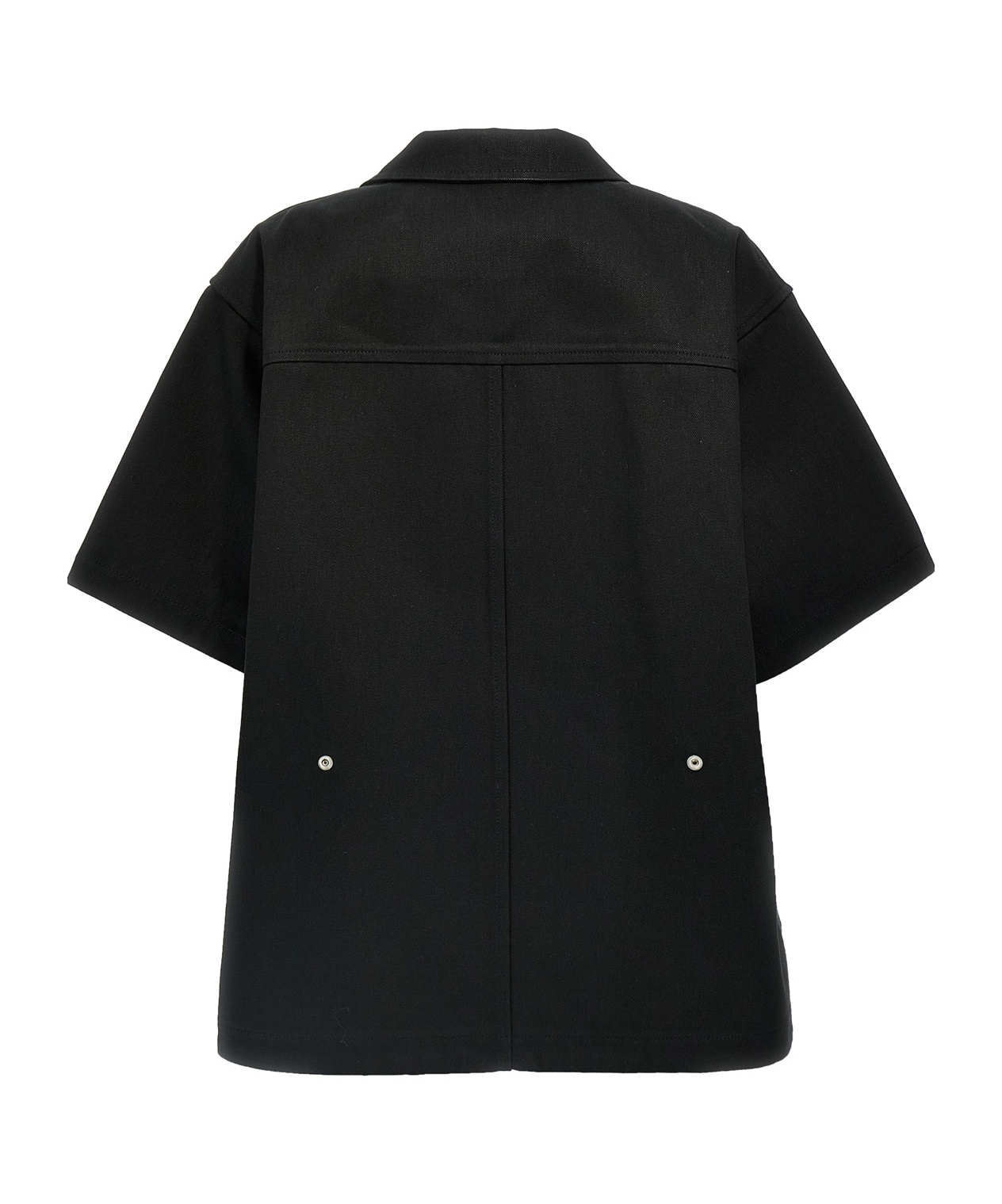 Jil Sander Short Sleeve Denim Shirt With Collared Neck In Black