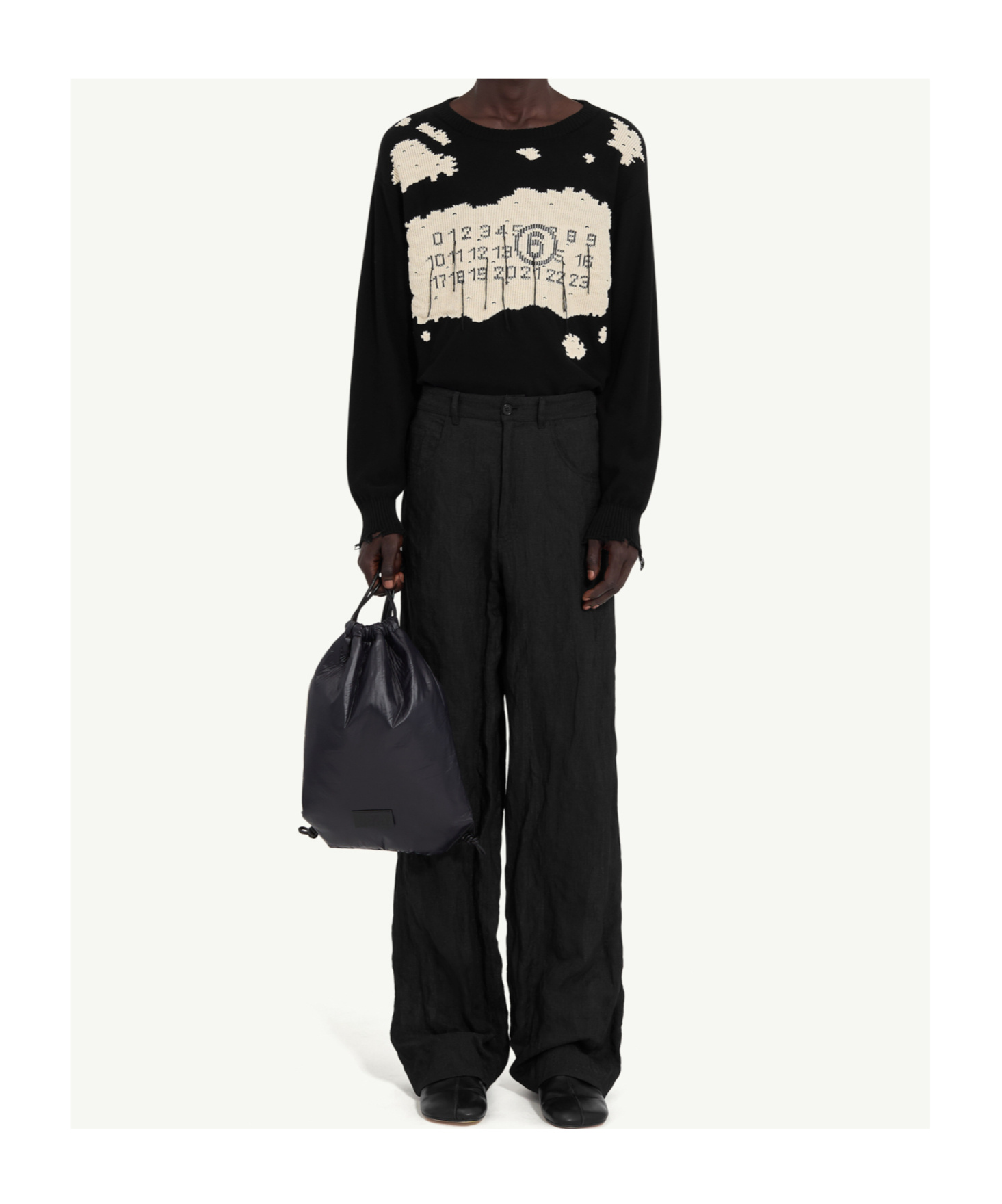 Mm6 Maison Margiela Textured Trousers In Black