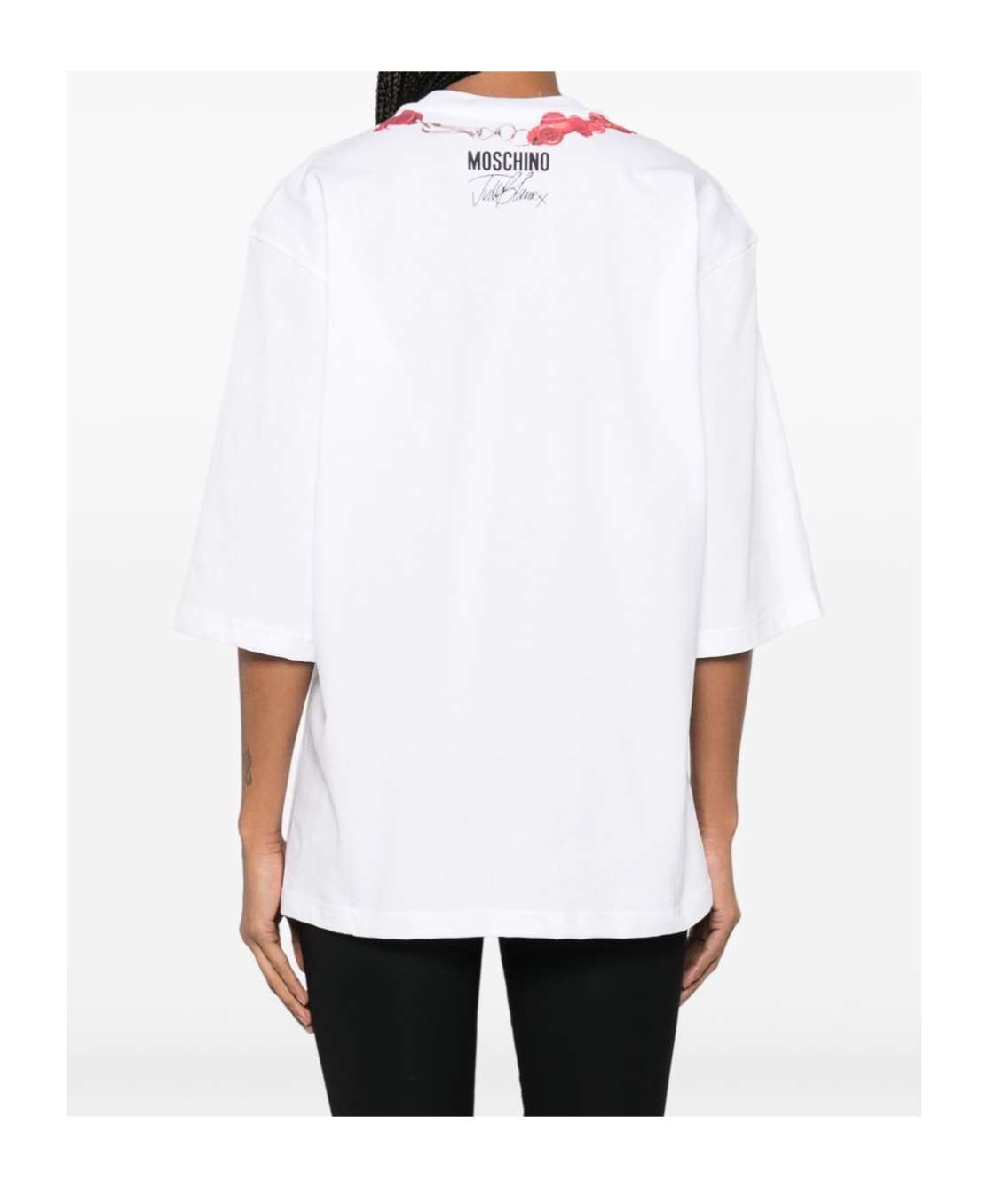 Moschino X Judy Blame Necklace-print Crewneck T-shirt In White