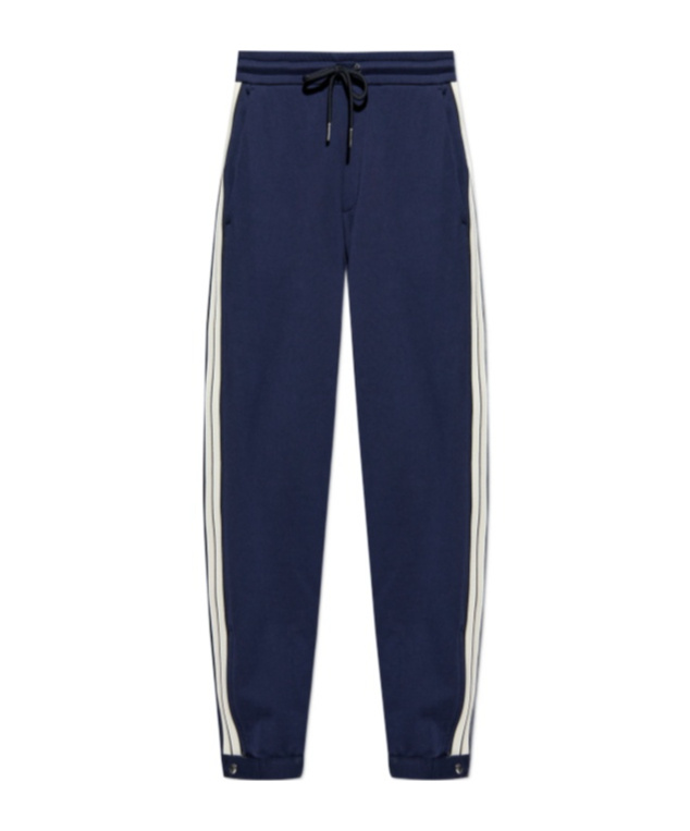 Moncler Striped Track Pants In Navy Blue