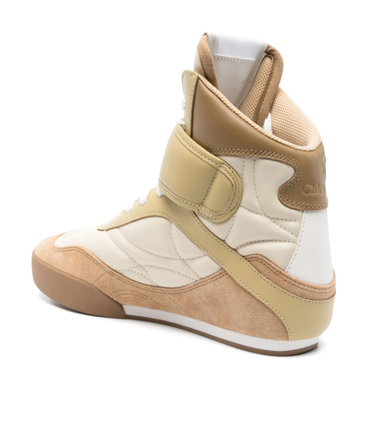 Chloé Kick Leather Sneakers In Nude