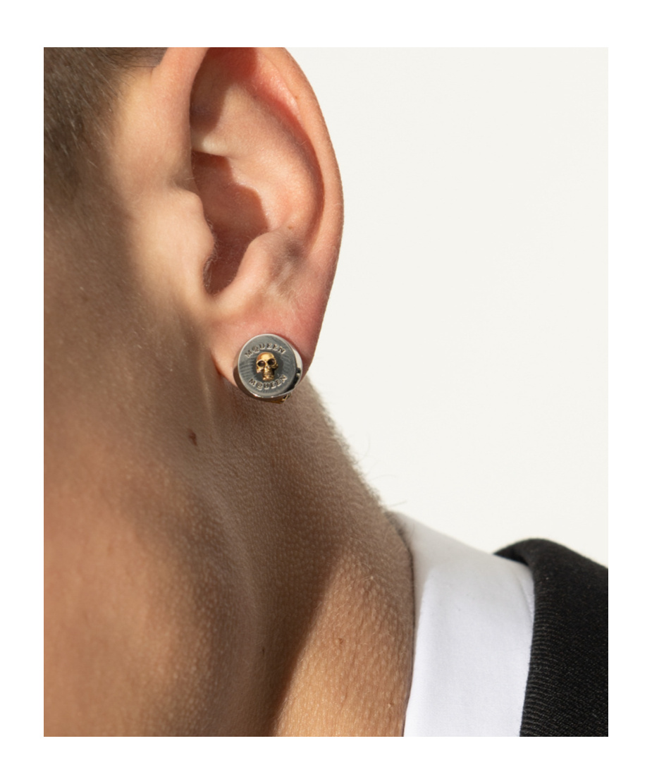 Alexander Mcqueen Round Single Earring In White