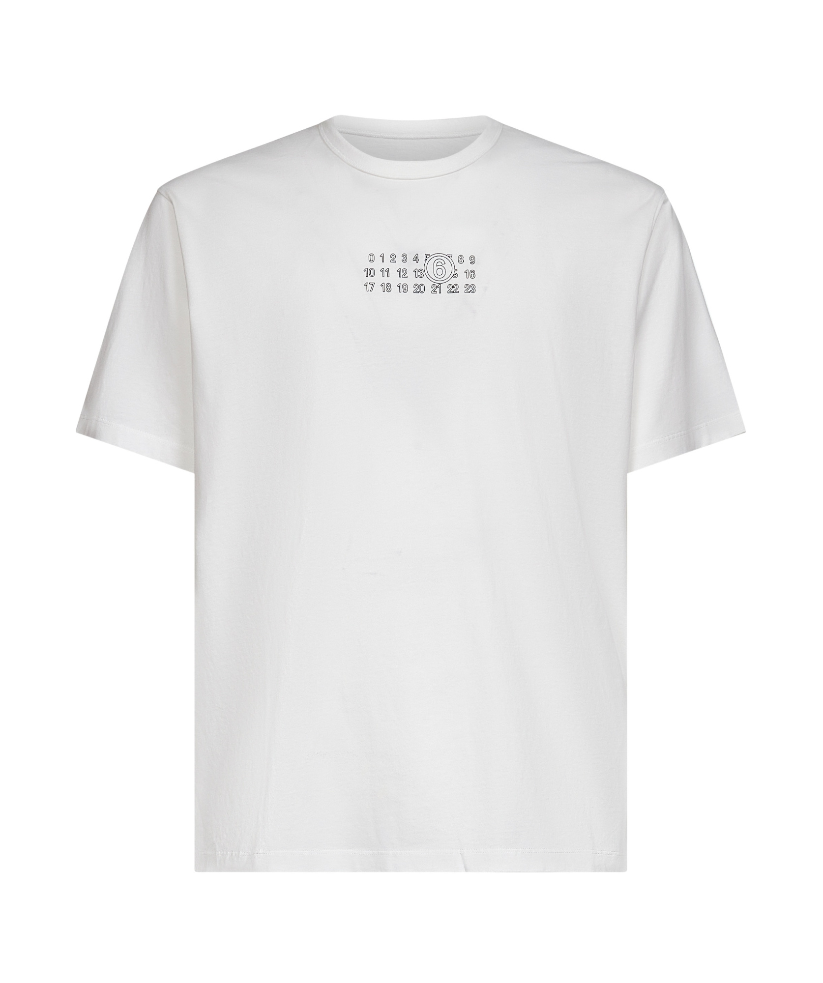 Mm6 Maison Margiela Cotton T-shirt With Number Graphics In White