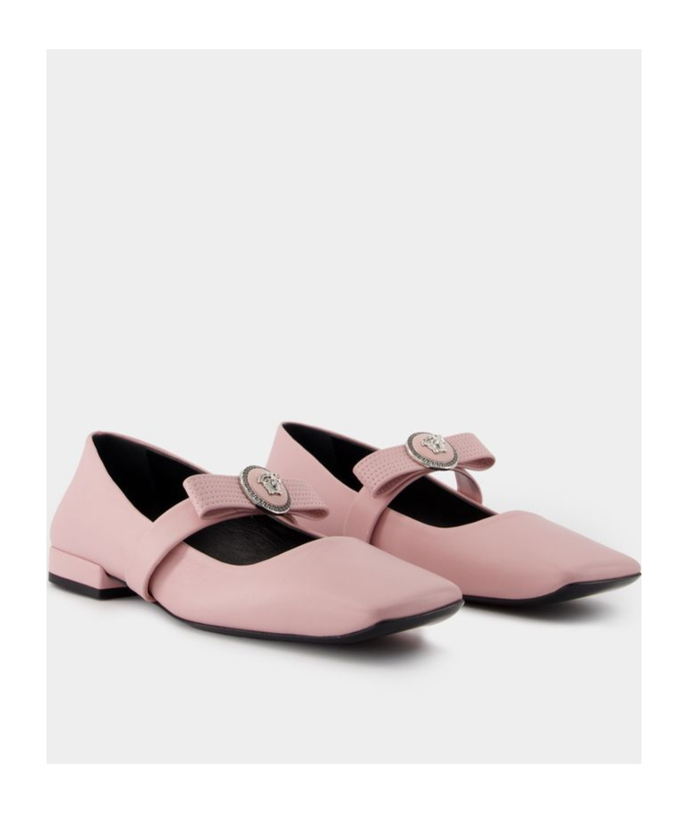 Versace Medusa Head-motif Ballerinas In Nude
