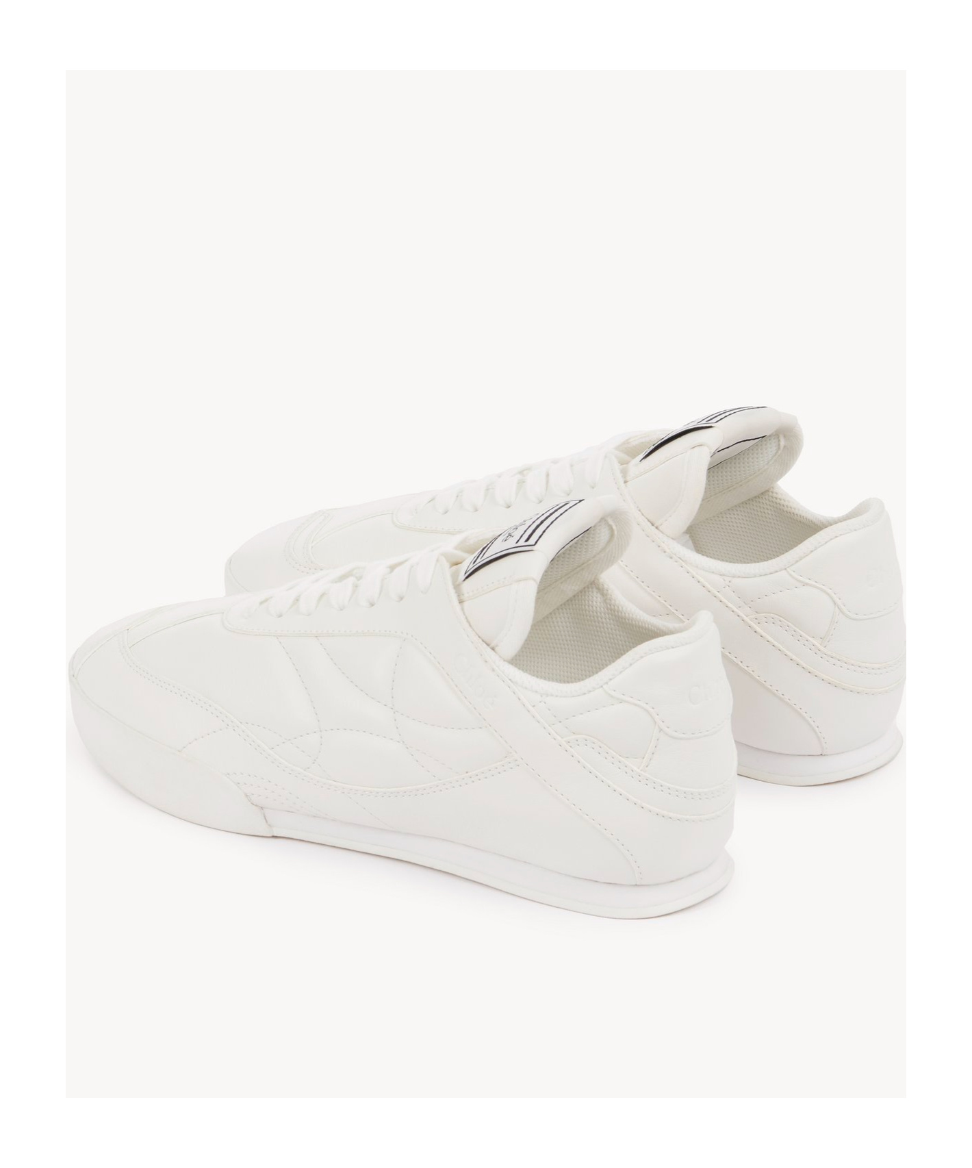 Chloé Womens Winter Wht Kick Brand-patch Leather Low-top Trainers Eur 36 / 3 Uk In White