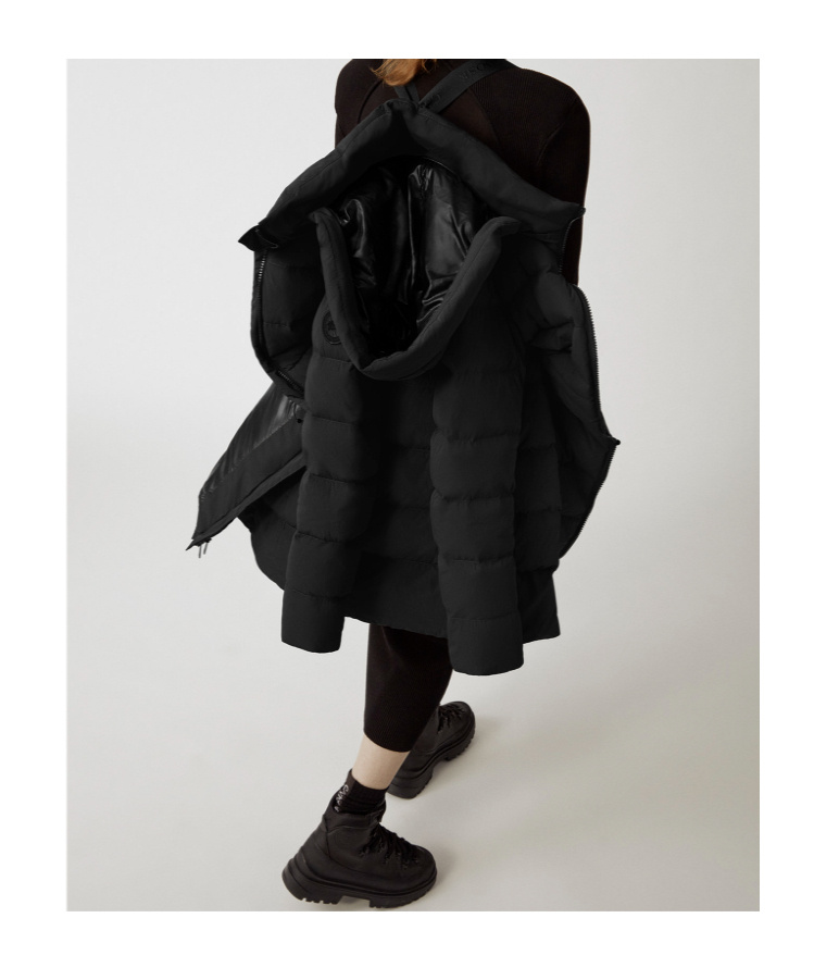 Canada Goose Aurora Hooded Parka Coat In Black