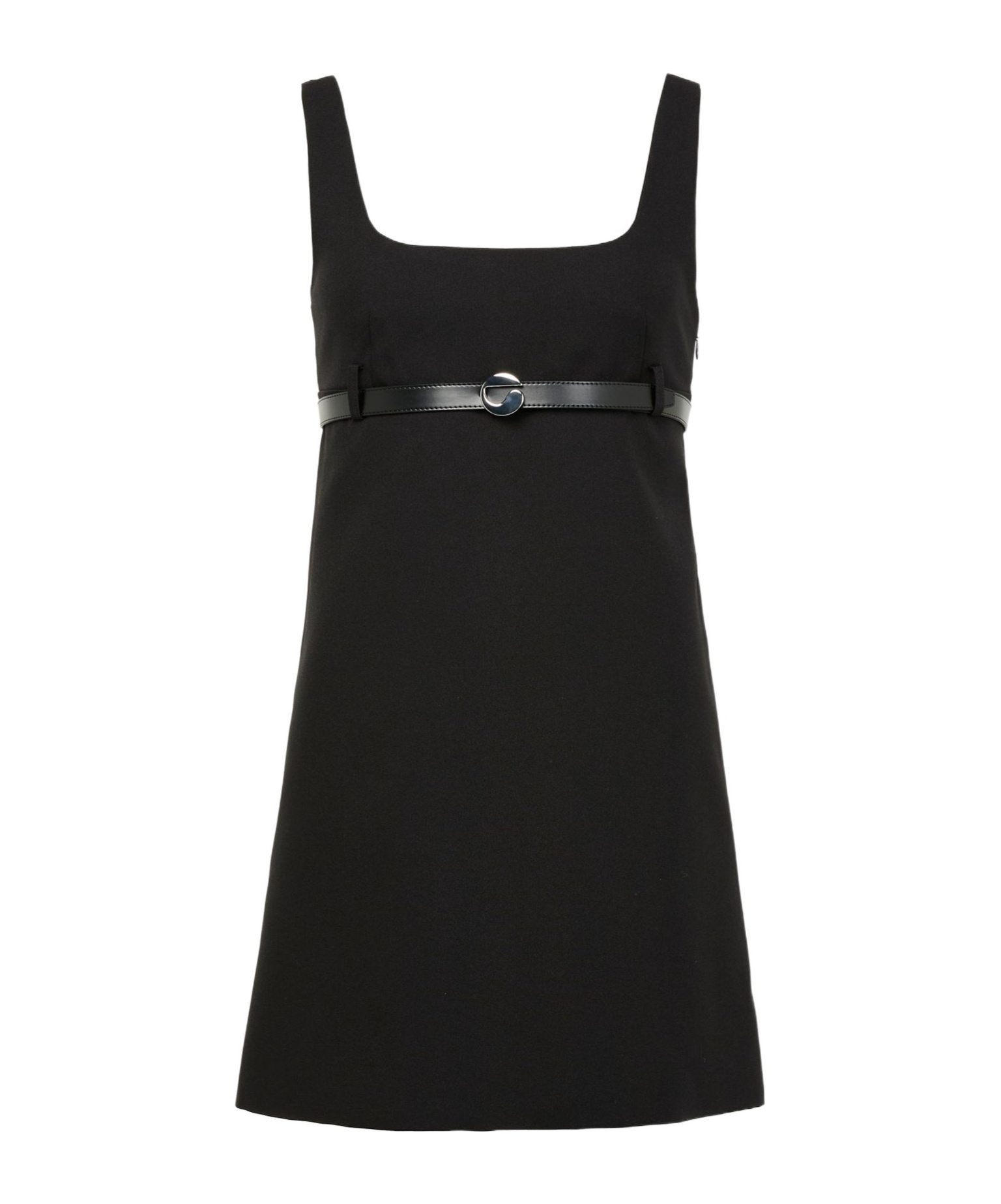 Coperni Black Belted Tailored Mini Dress In Black