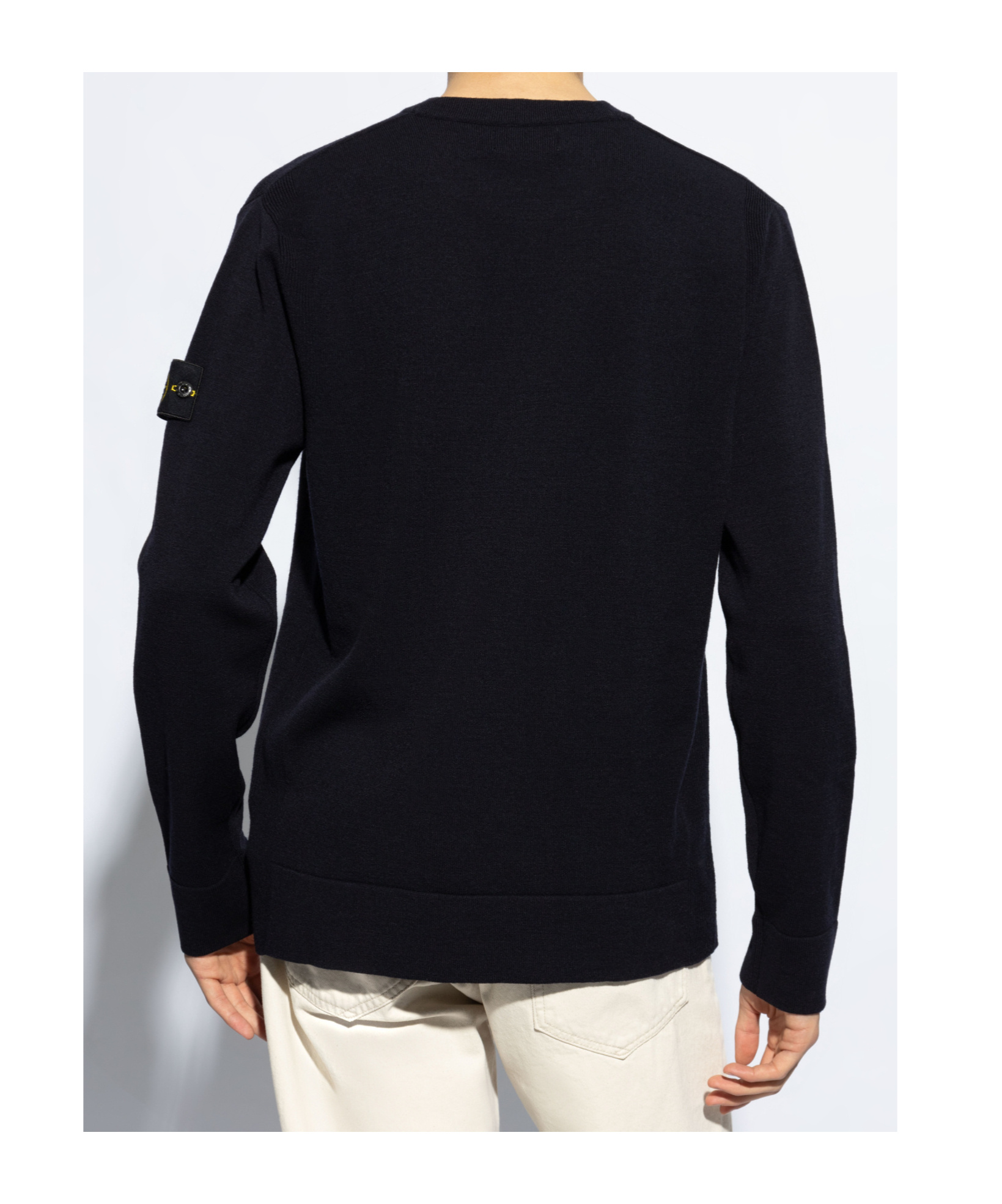 Stone Island Compass-motif Wool Sweatshirt In Blue