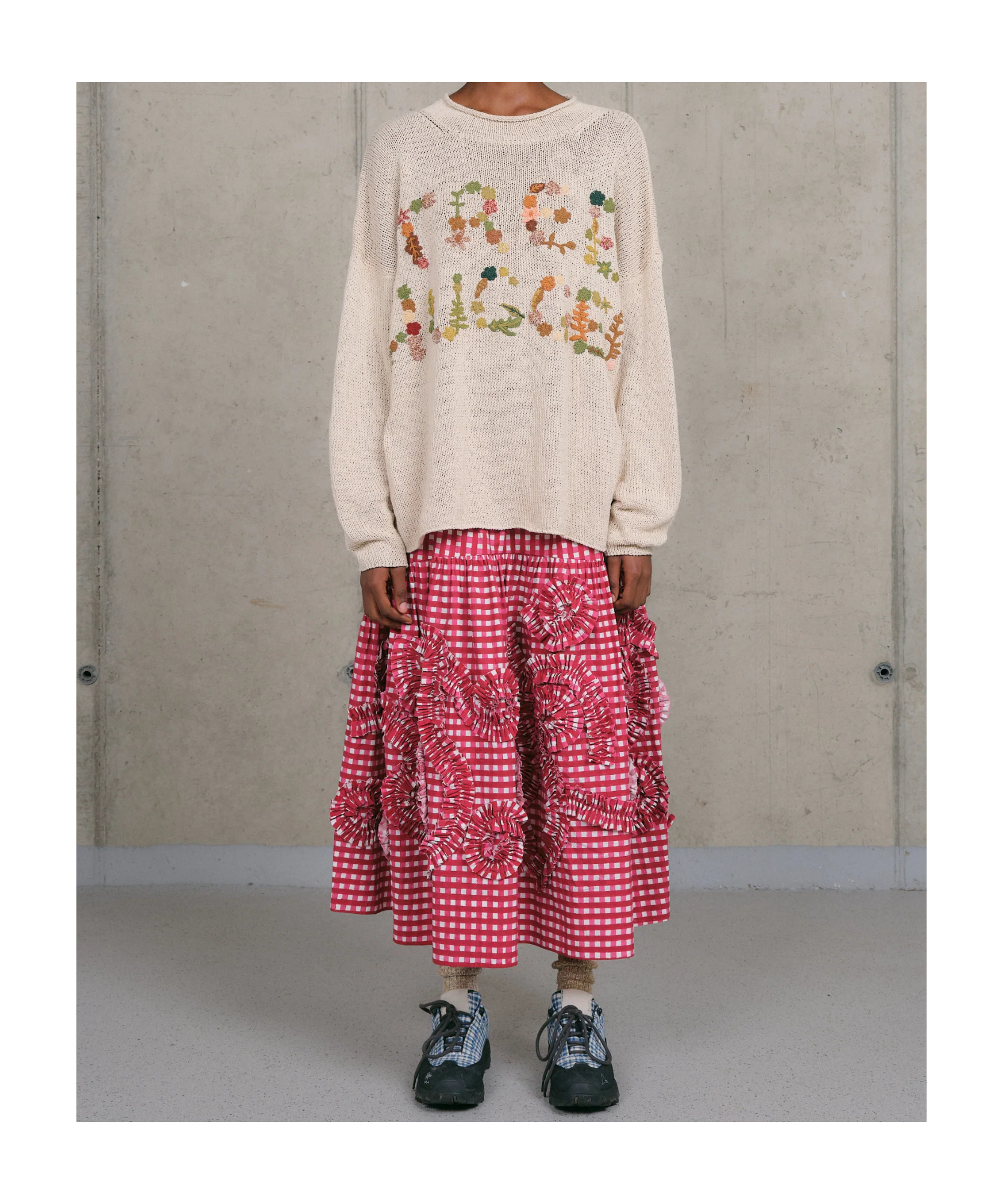 Story Mfg. Elastic Waist Skirt In Red