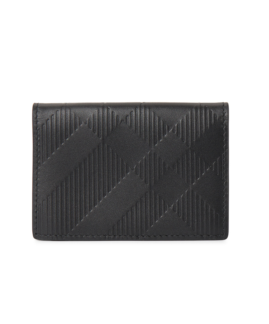 Burberry Check-pattern Leather Cardholder In Gray