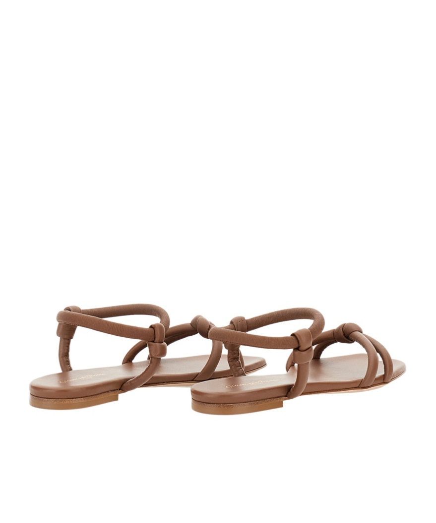 Gianvito Rossi Juno Knot Detailed Sandals In Brown