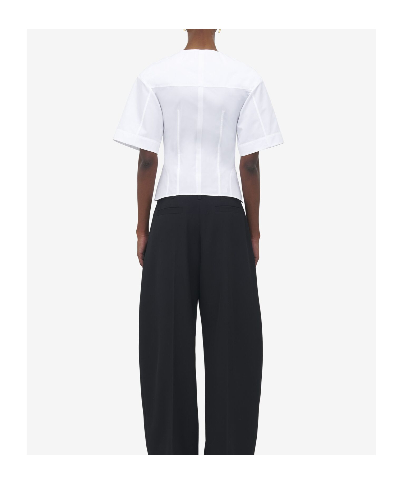 Alexander Mcqueen White Corset Shirt In Poplin Women In White
