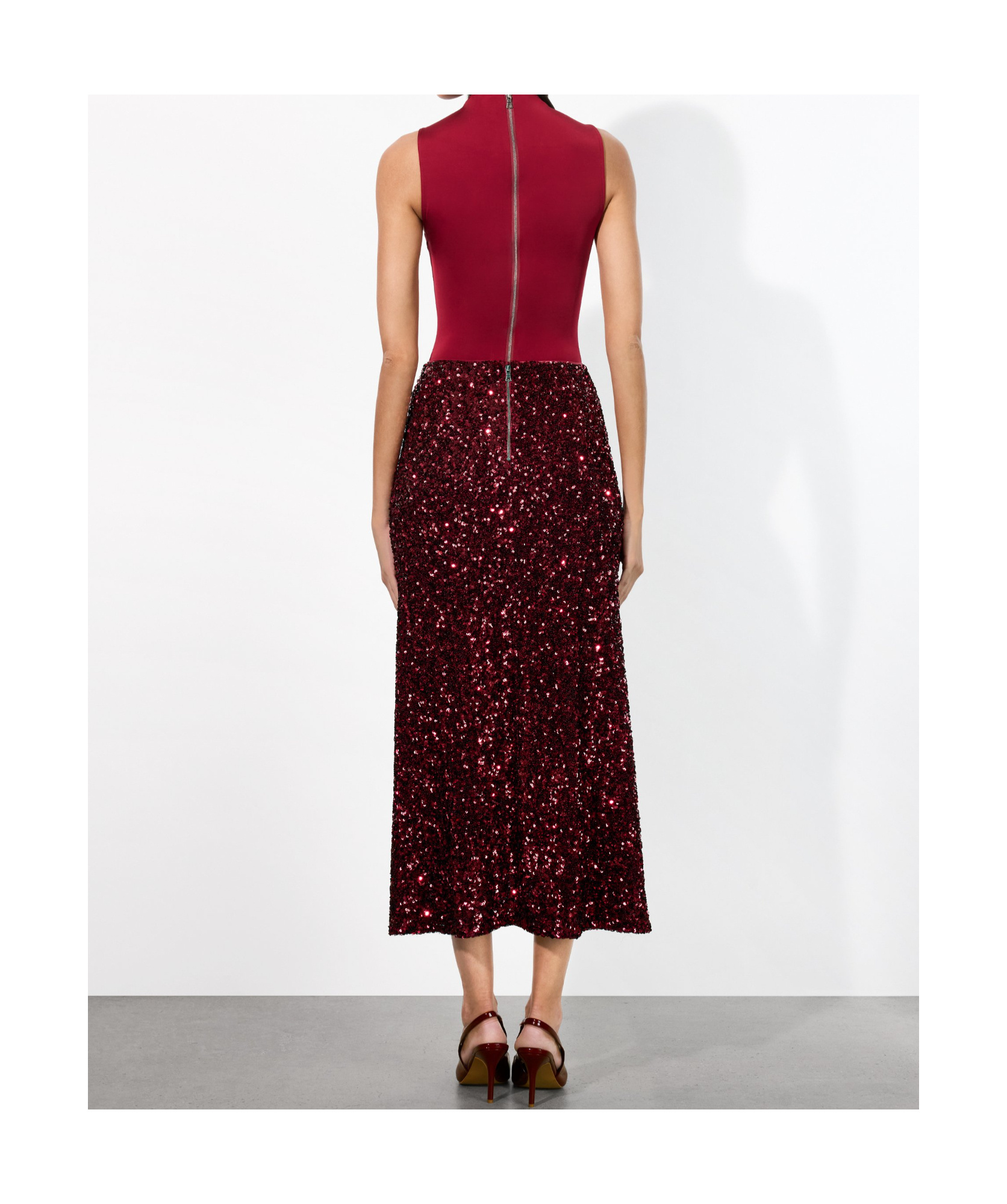 Alice And Olivia Sequin-embellished Flared Skirt In Brown