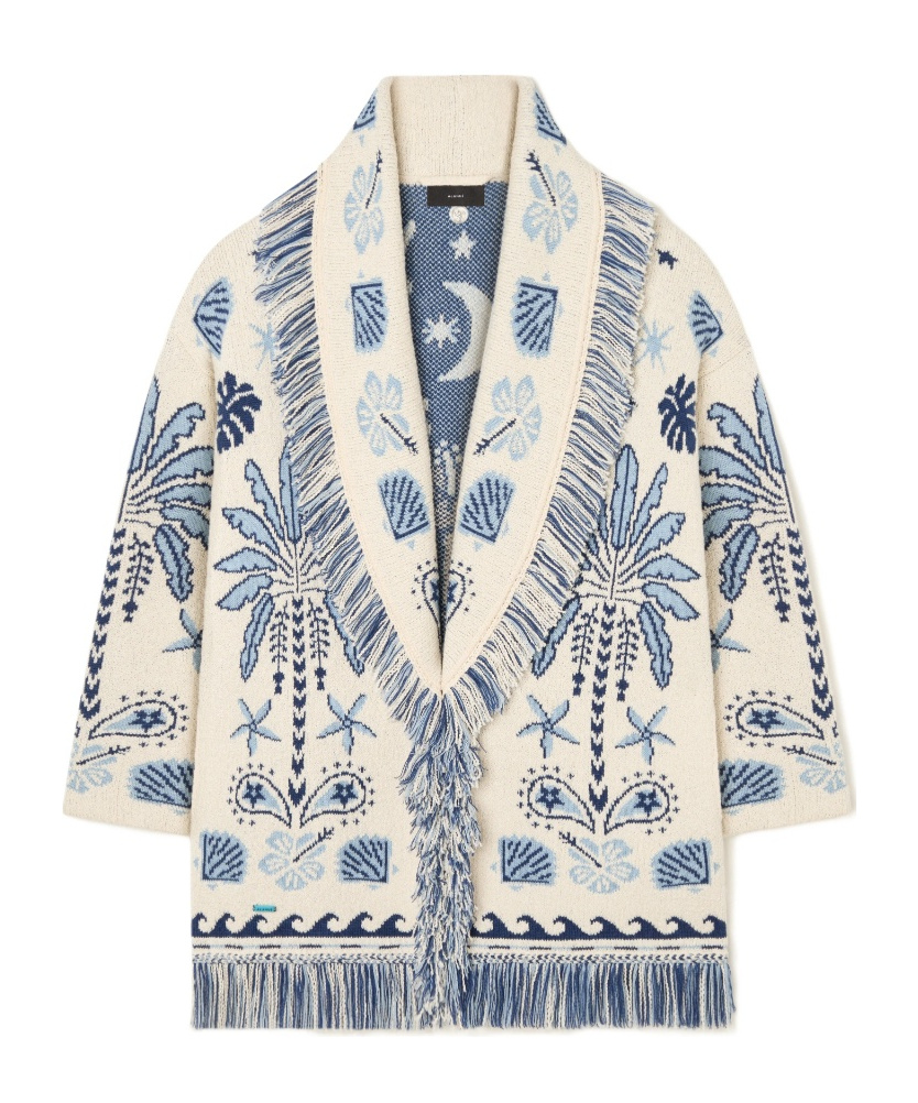 Alanui Echoes Of The Island Wool And Cotton Cardigan In Neutral