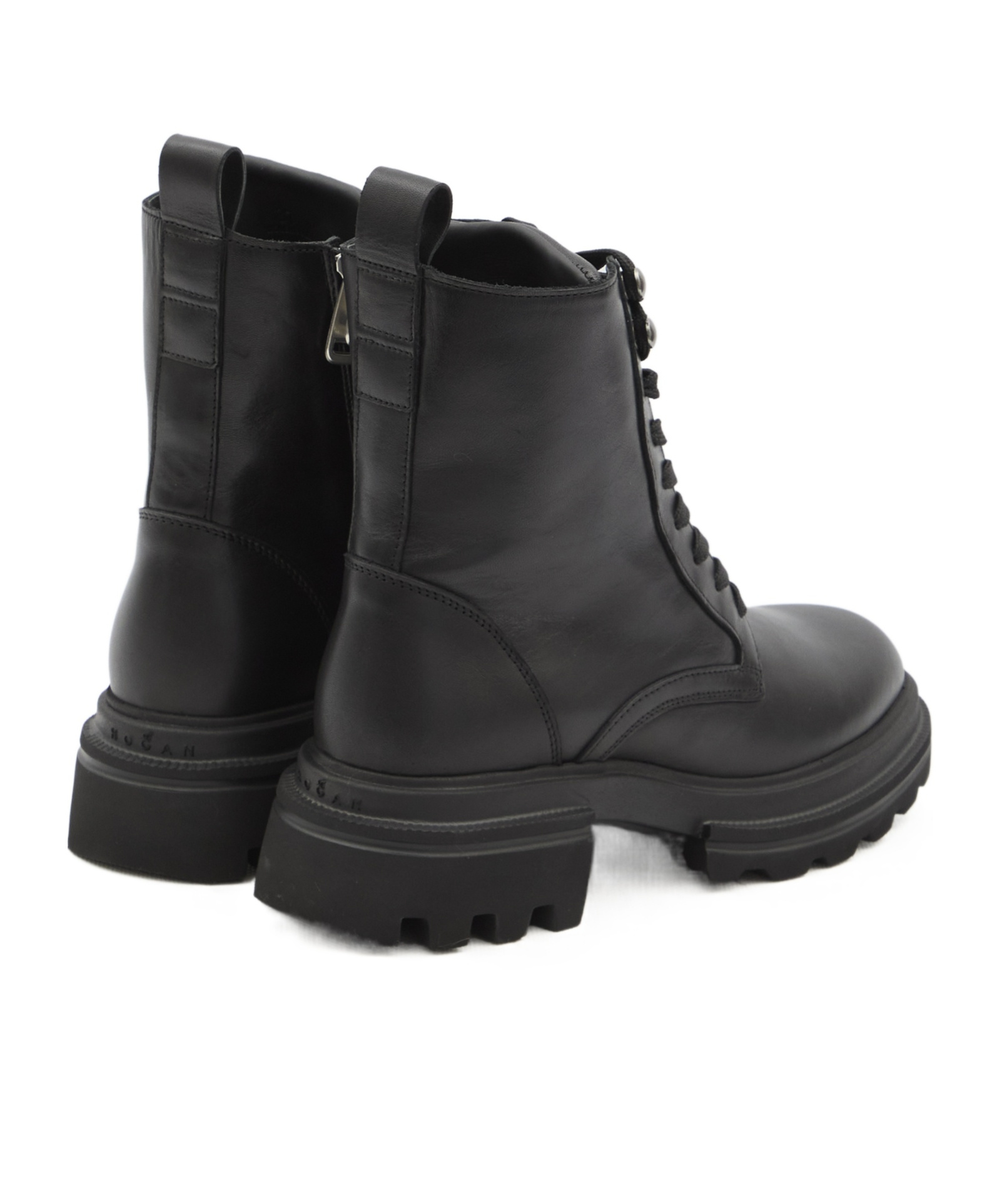 Hogan H674 Combat Boots In Black