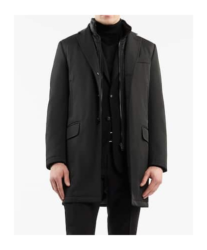 Fay Double-breasted Stand-up Collar Padded Coat In Black