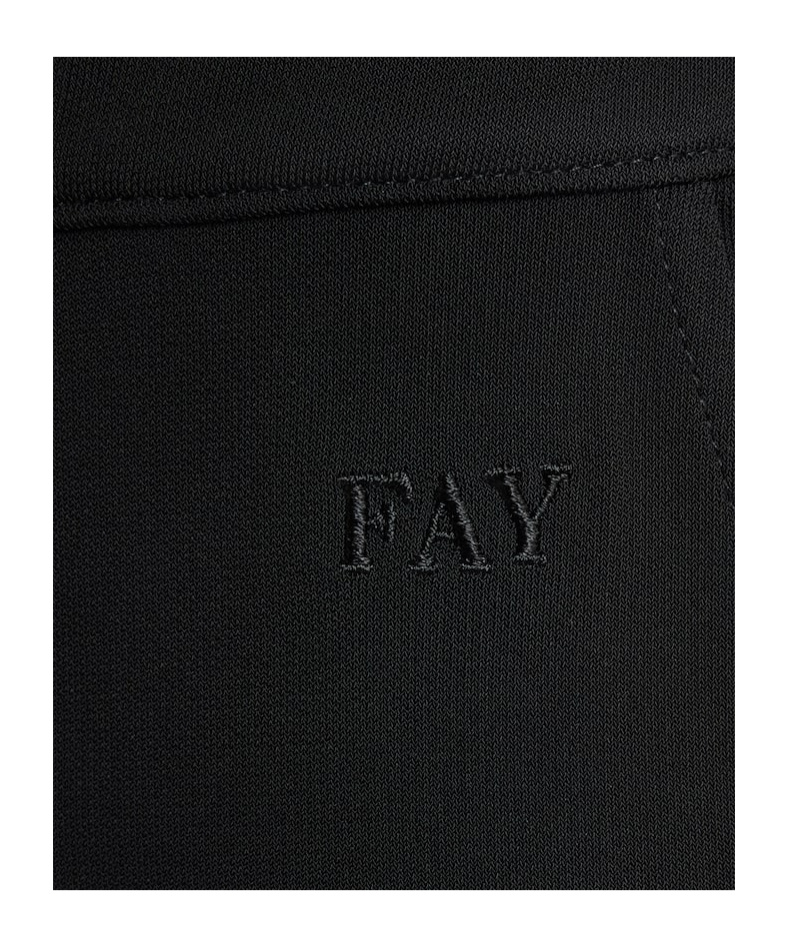 Fay Button Casual Pants In Black