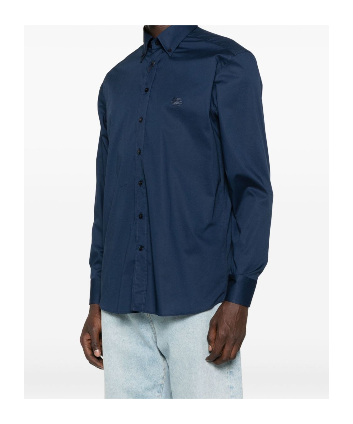 Etro Relaxed Button-down Collar Long Sleeve Shirt In Blue