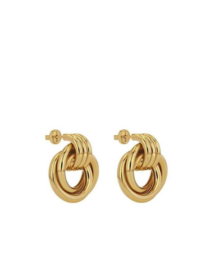 Shop Anine Bing Triple Knot Gold-tone Earrings In Yellow