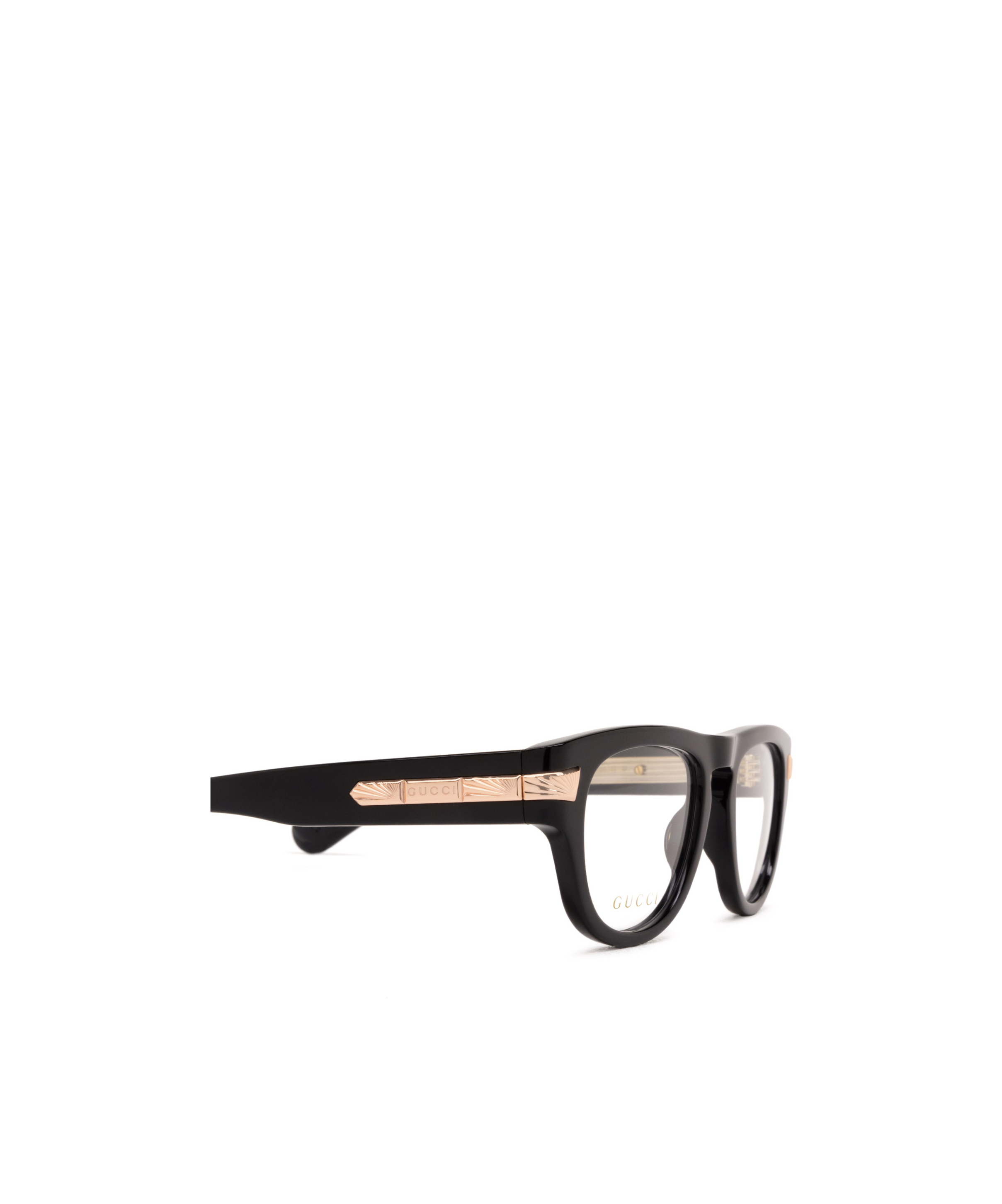 Gucci Logo-engraved Geometric-frame Glasses In Black