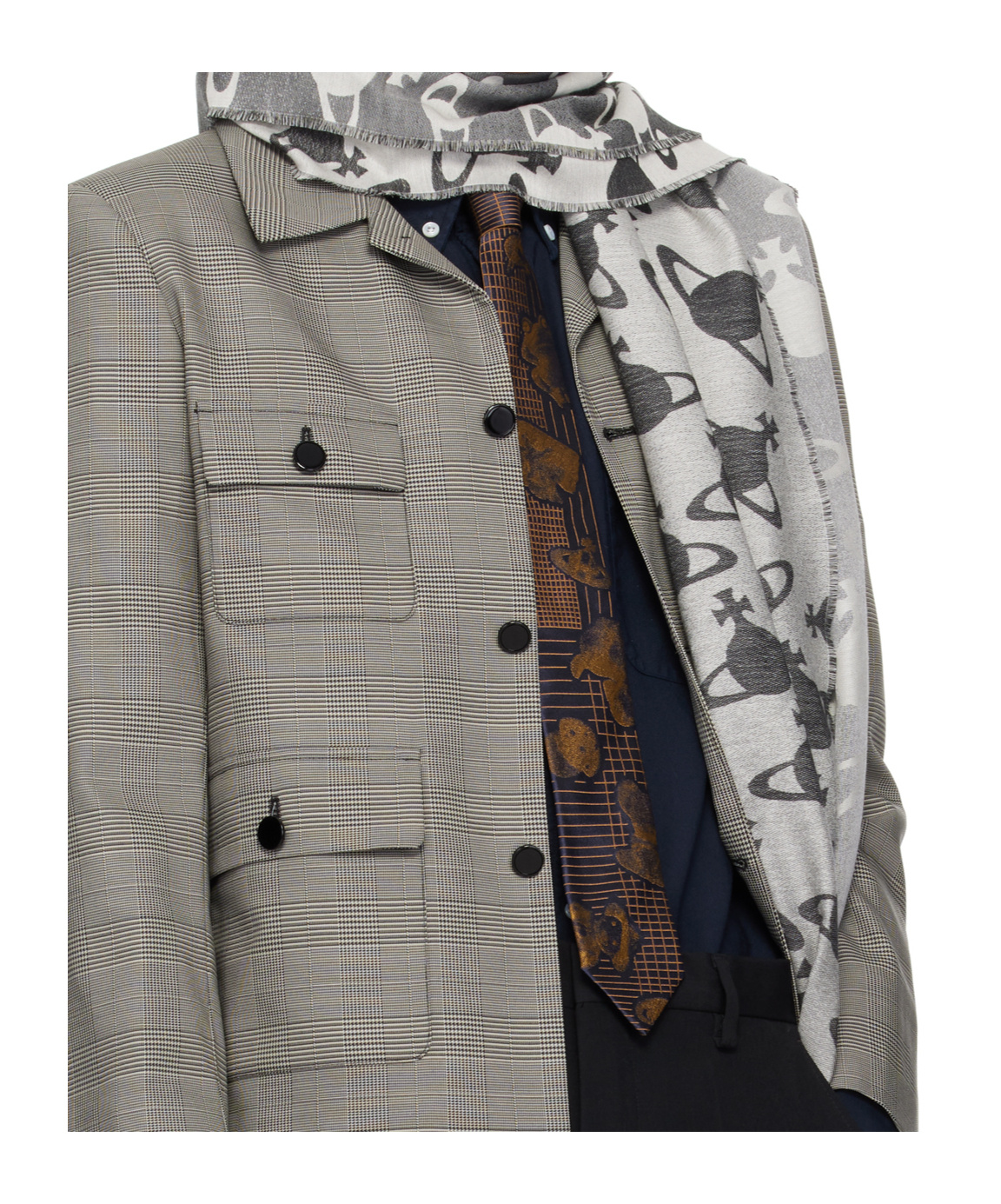 Vivienne Westwood Rectangular Scarf In Gray
