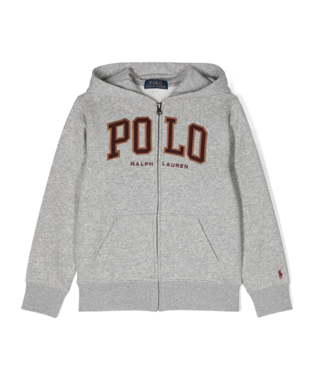 Ralph Lauren Logo Embroidered Hoodie In Gray