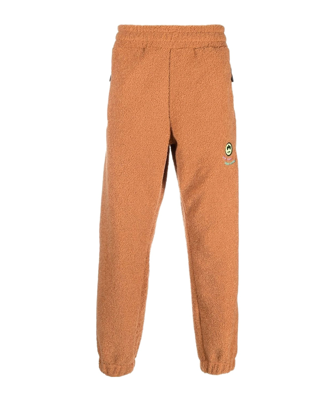 Barrow Logo-embroidered Fleece Sweatpants In Brown