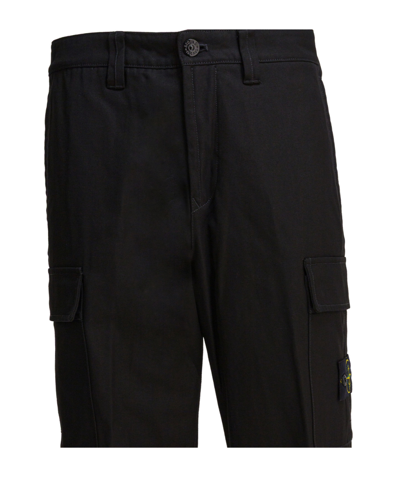 Stone Island Belt Loops Slacks In Black