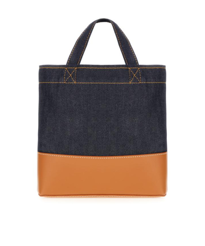 Apc Medium Logo-detail Denim Tote Bag In Black