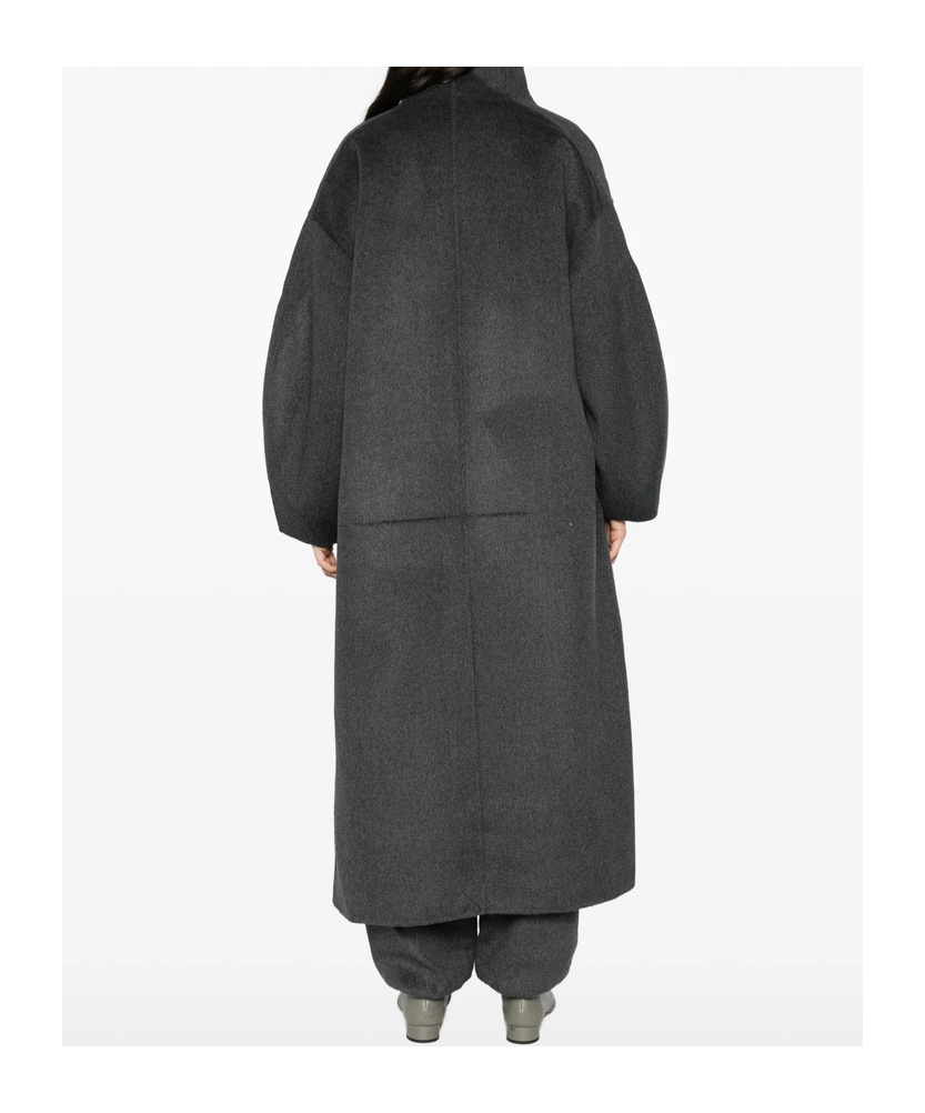 The Frankie Shop Stand Collar Coat In Gray