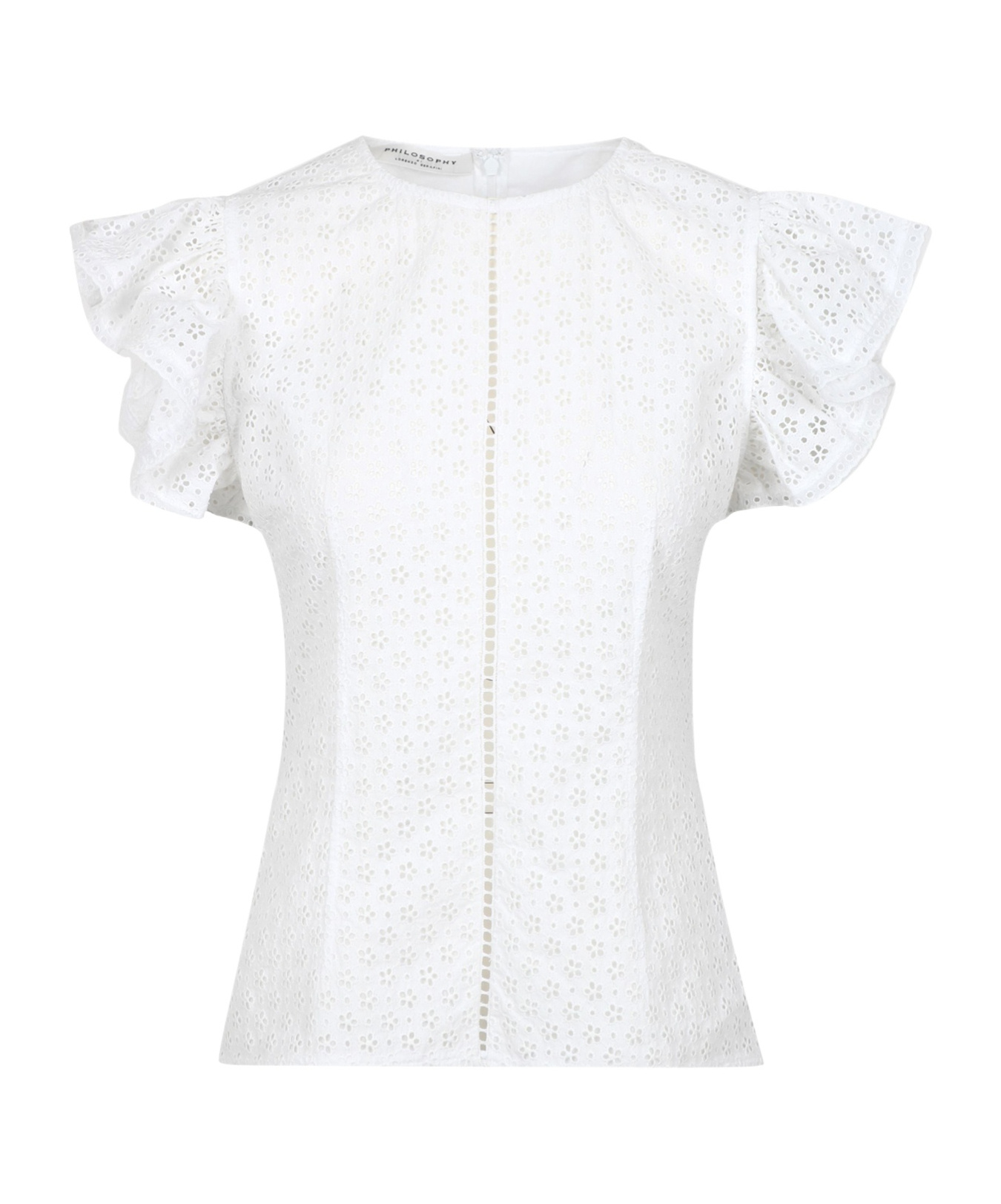 Philosophy Di Lorenzo Serafini Broderie-anglaise Cropped Blouse