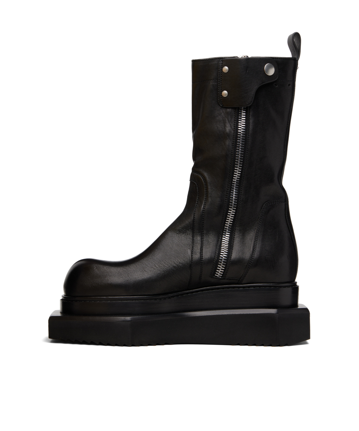 Rick Owens Black Concordians Zipped Turbo Cyclops Boots In Black