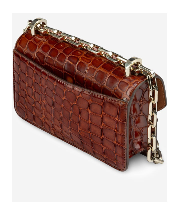 Christian Louboutin Loubi54 Chain Crossbody Small In Brown