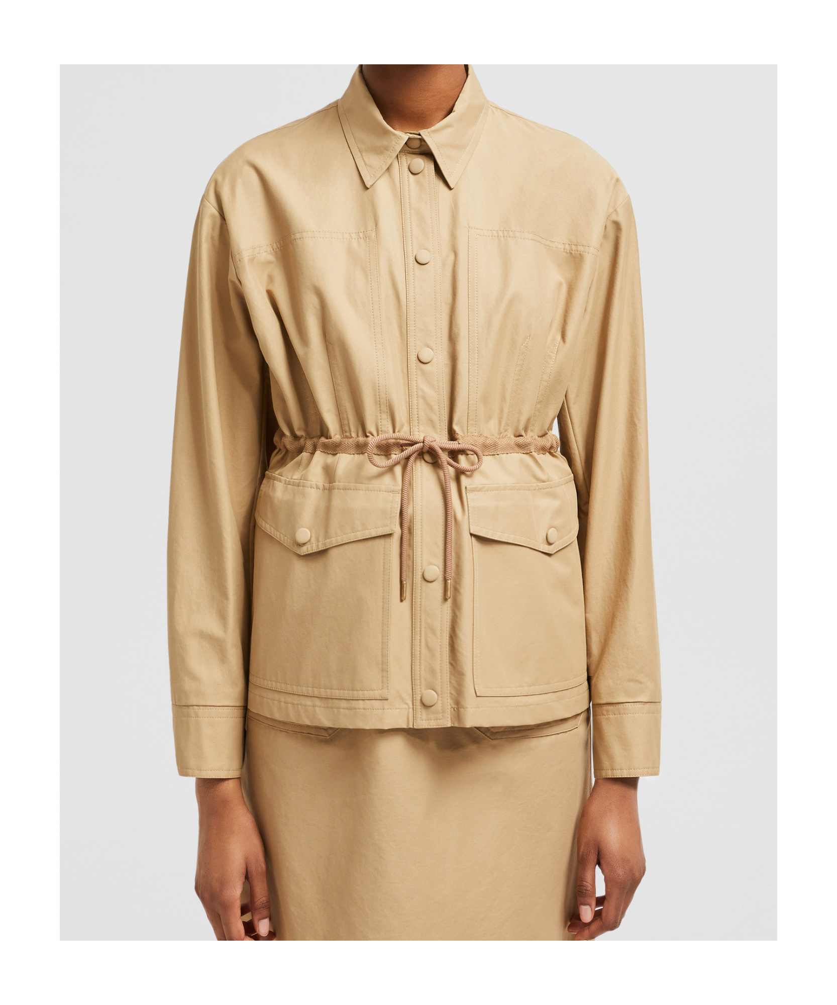 Moncler Saulon Technical Twill Field Jacket In Nude