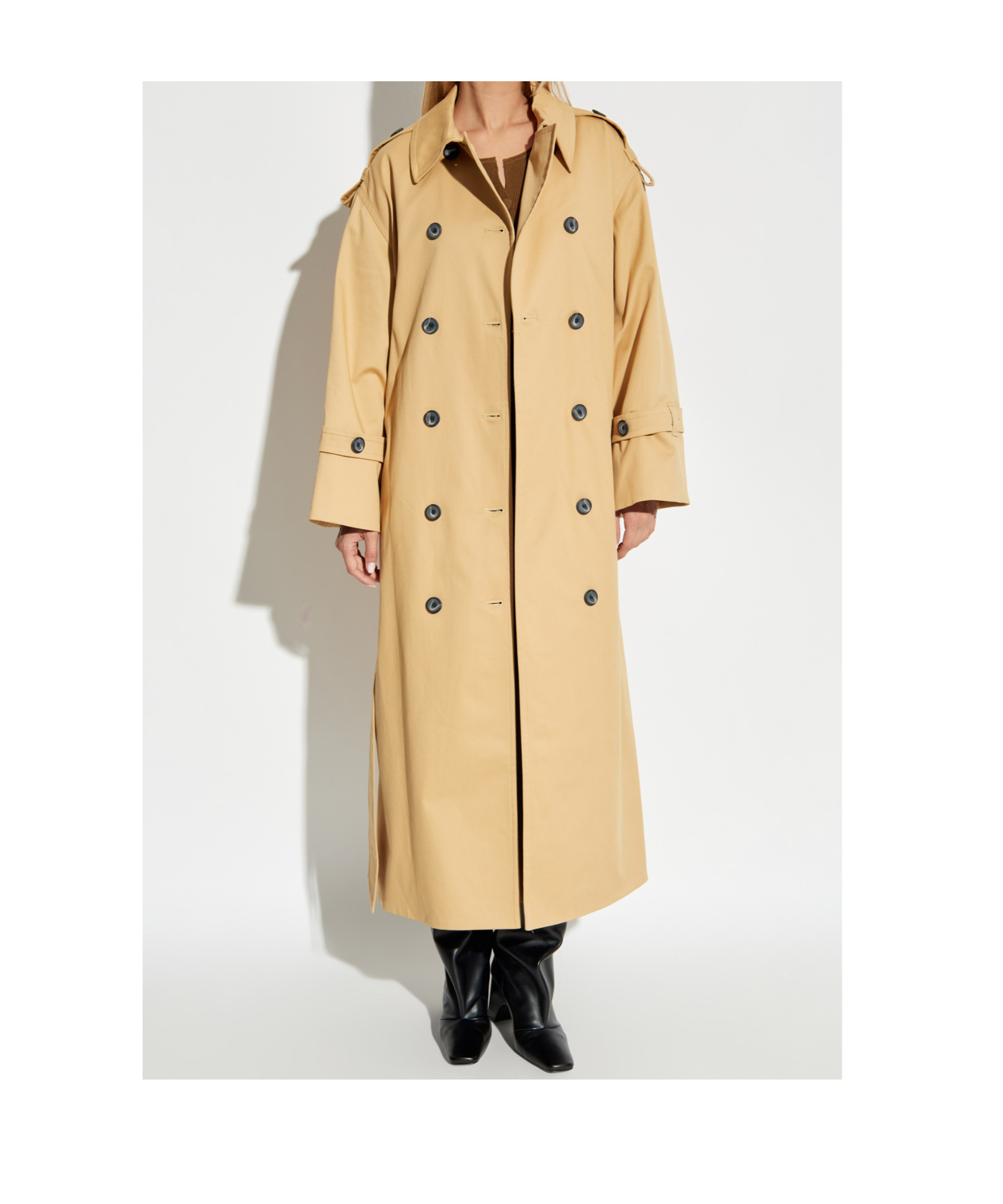 By Malene Birger Alanis Double-breasted Cotton Twill Trench Coat In Nude