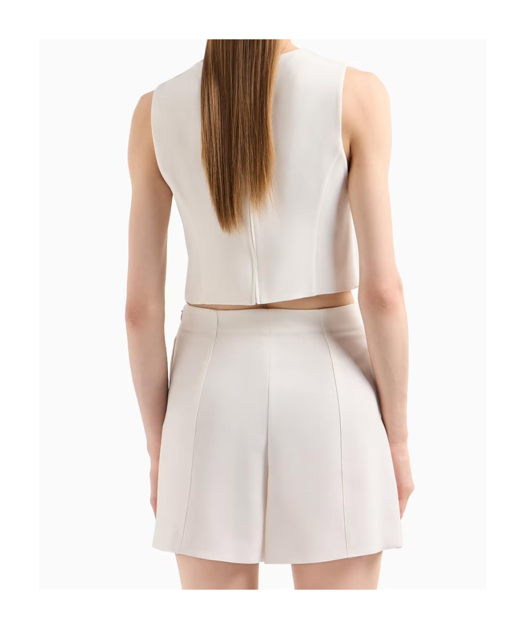 Emporio Armani Icon Triacetate Fabric Shorts In White